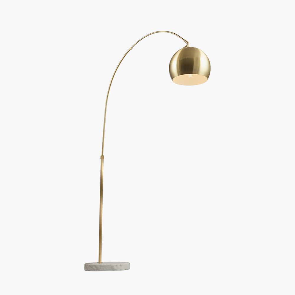 Pacific Lifestyle Lighting Feliciani Brushed Brass Metal and White Marble Floor Lamp House of Isabella UK