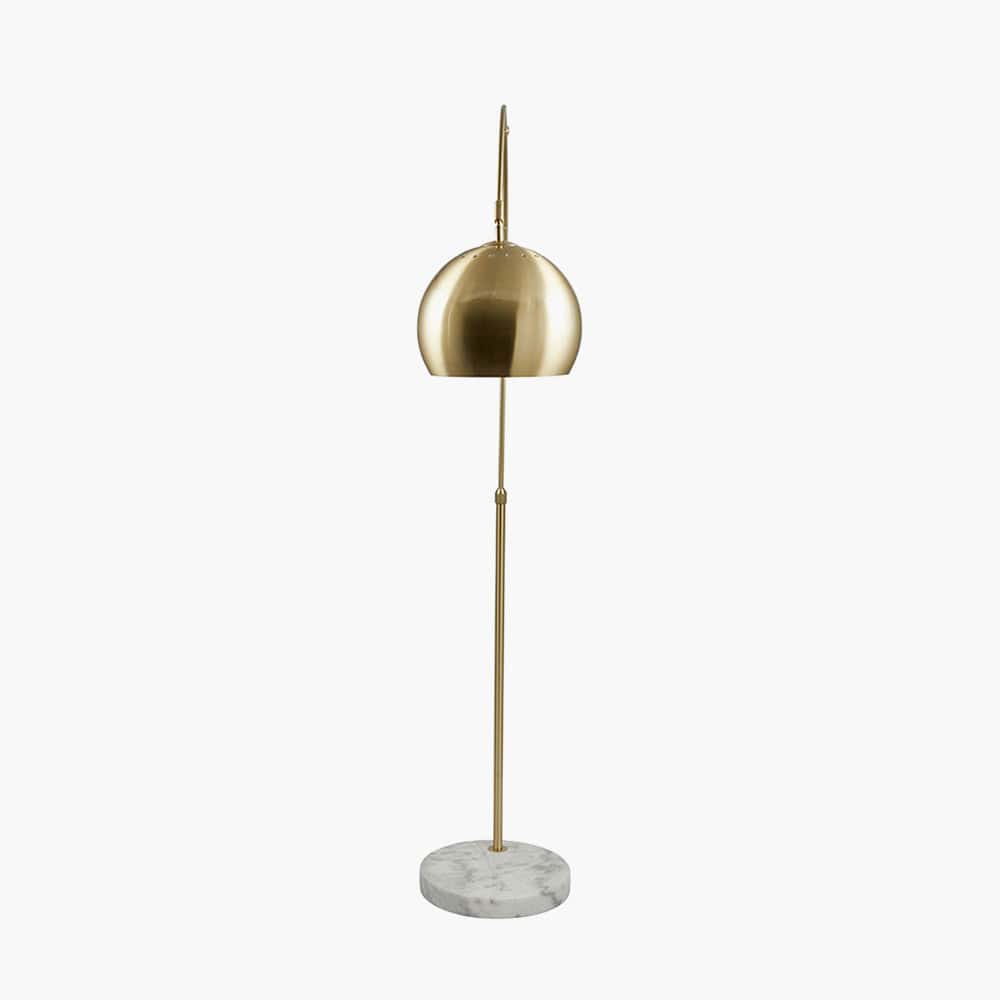 Pacific Lifestyle Lighting Feliciani Brushed Brass Metal and White Marble Floor Lamp House of Isabella UK