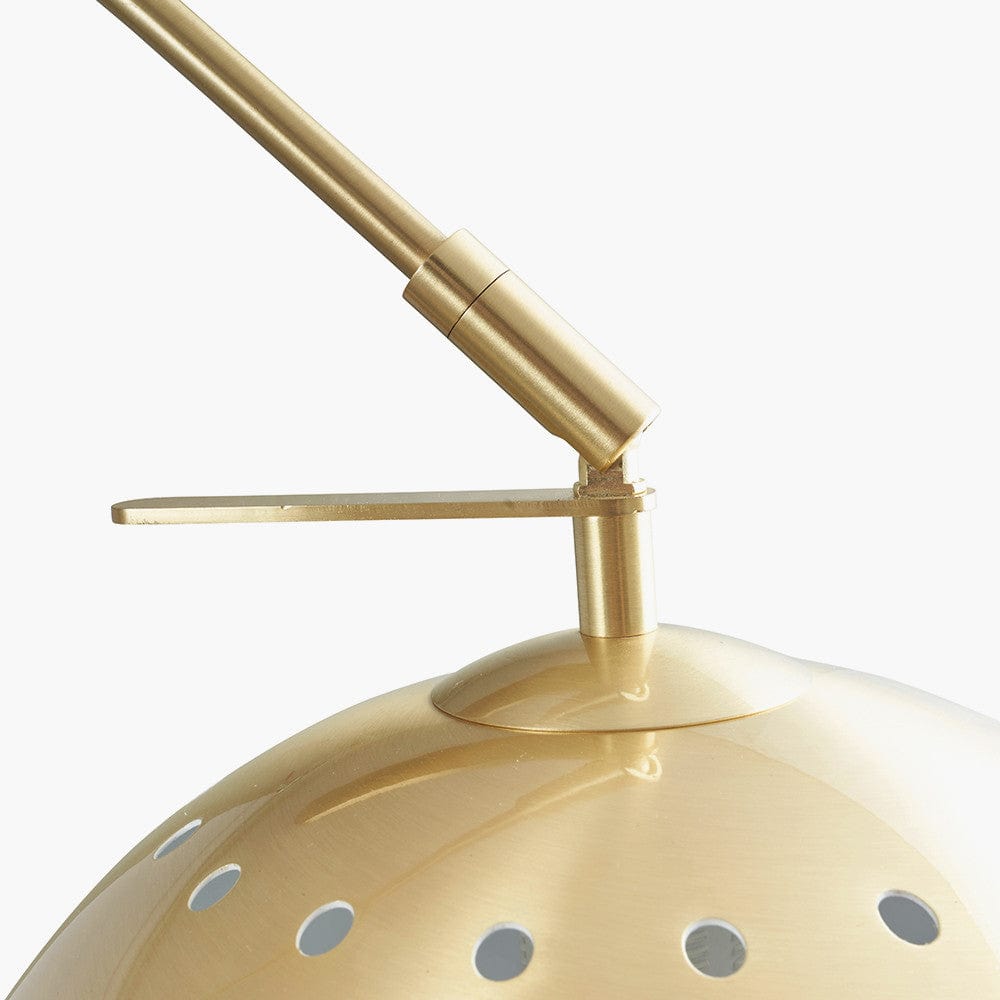 Feliciani Brushed Brass Metal and White Marble Floor Lamp.
