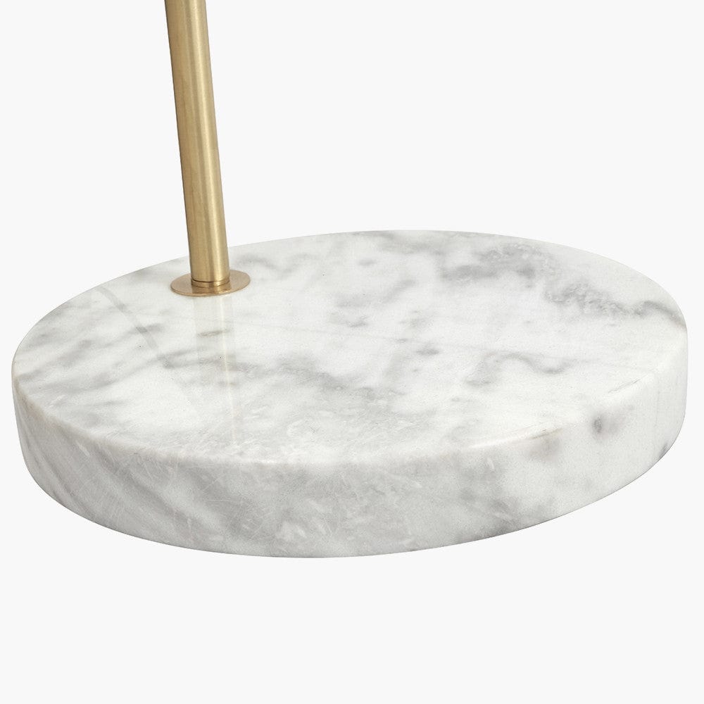 Pacific Lifestyle Lighting Feliciani Brushed Brass Metal and White Marble Floor Lamp House of Isabella UK