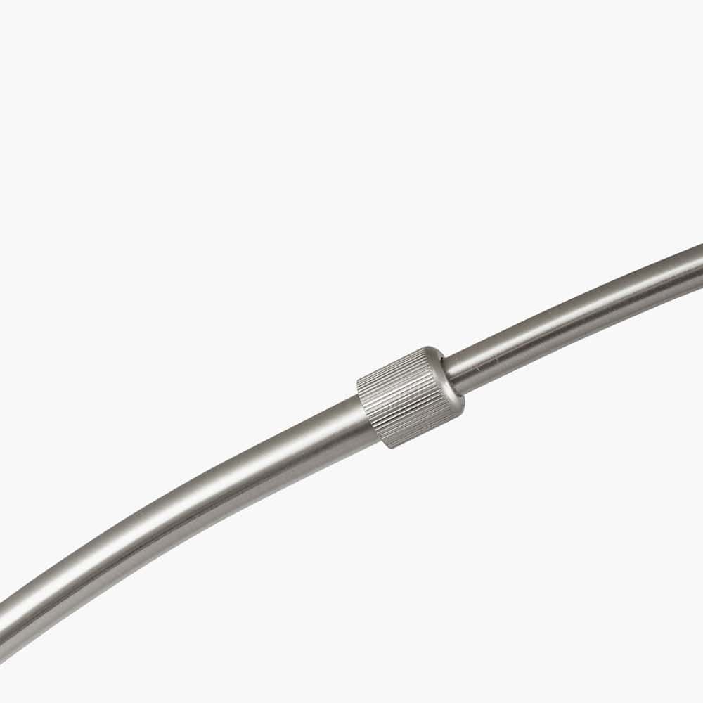 Feliciani Brushed Silver Metal and White Marble Floor Lamp.