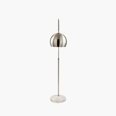 Pacific Lifestyle Lighting Feliciani Brushed Silver Metal and White Marble Floor Lamp House of Isabella UK