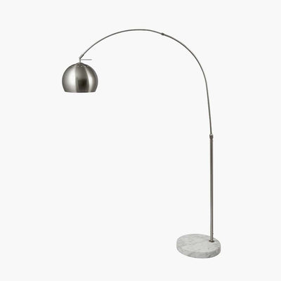 Pacific Lifestyle Lighting Feliciani Brushed Silver Metal and White Marble Floor Lamp House of Isabella UK