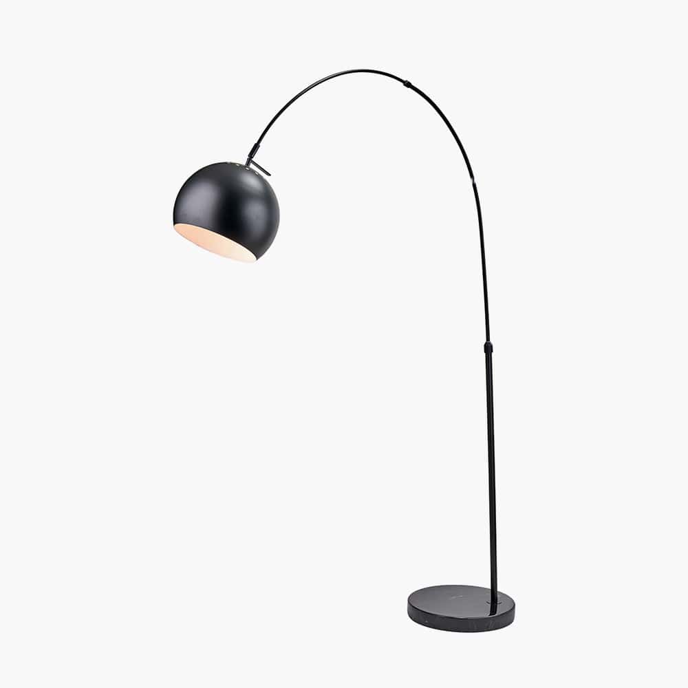 Pacific Lifestyle Lighting Feliciani Matt Black Metal and Black Marble Floor Lamp House of Isabella UK