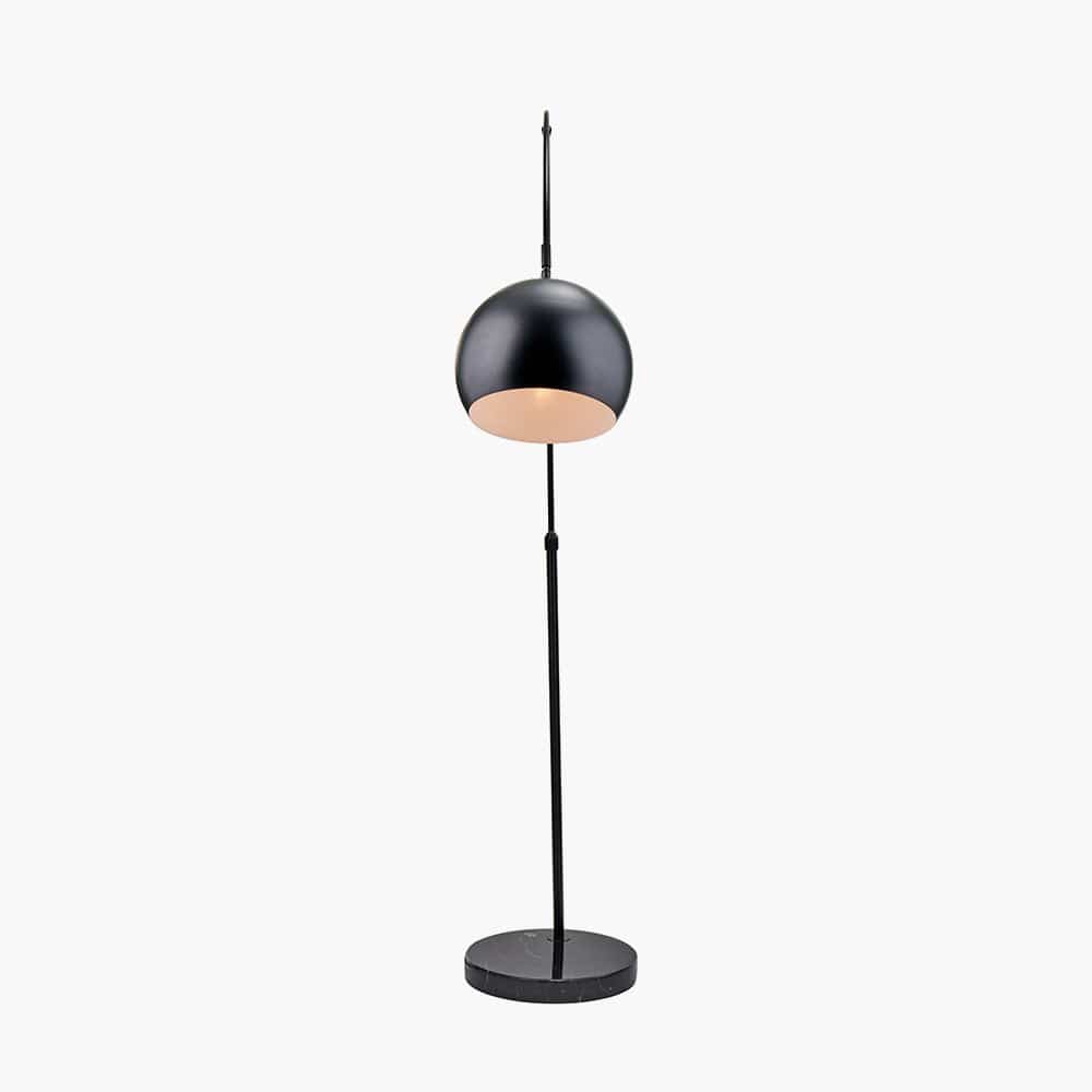 Feliciani Matt Black Metal and Black Marble Floor Lamp.