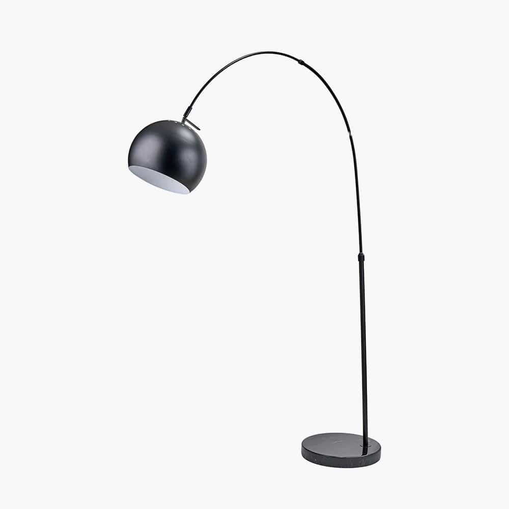 Pacific Lifestyle Lighting Feliciani Matt Black Metal and Black Marble Floor Lamp House of Isabella UK