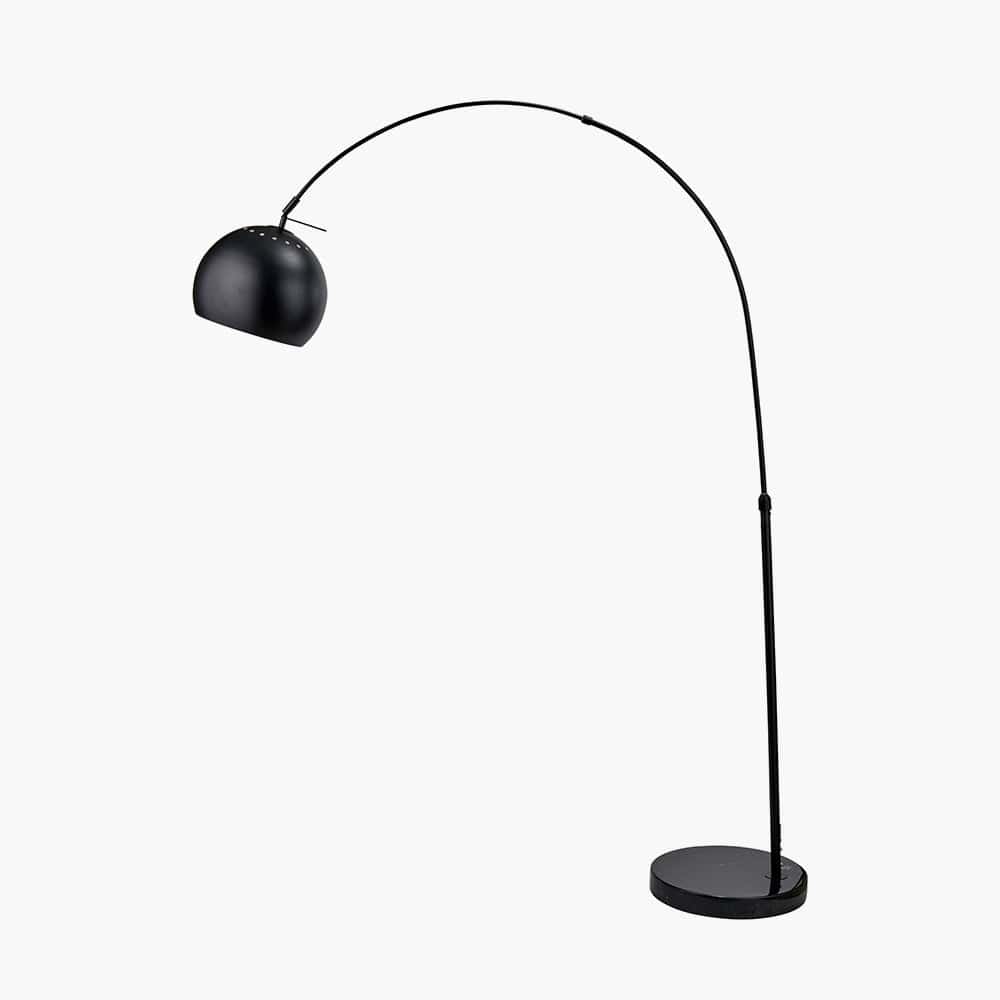 Pacific Lifestyle Lighting Feliciani Matt Black Metal and Black Marble Floor Lamp House of Isabella UK