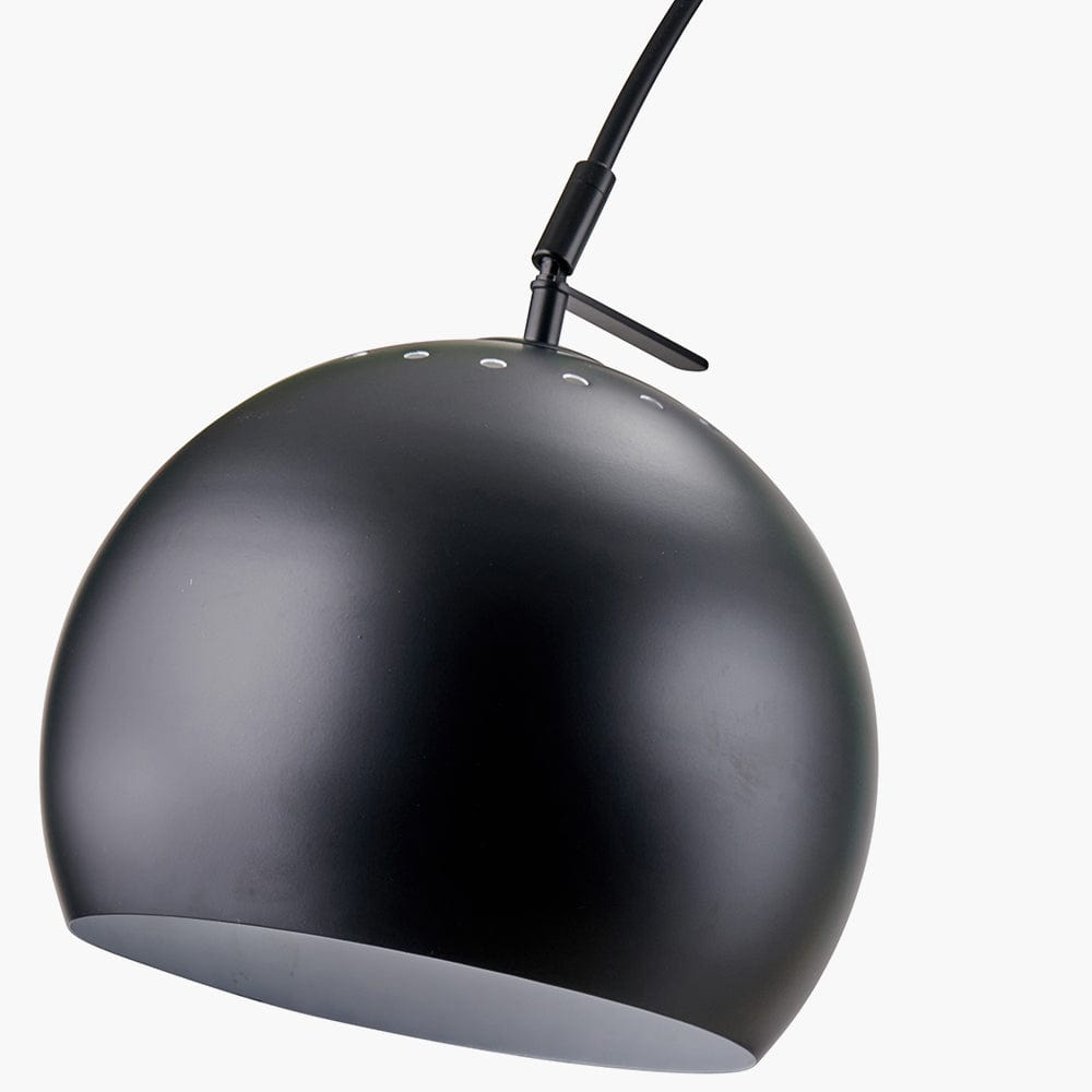 Feliciani Matt Black Metal and Black Marble Floor Lamp.