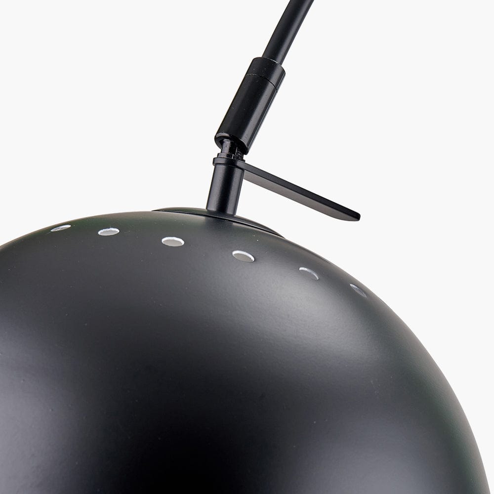 Feliciani Matt Black Metal and Black Marble Floor Lamp.