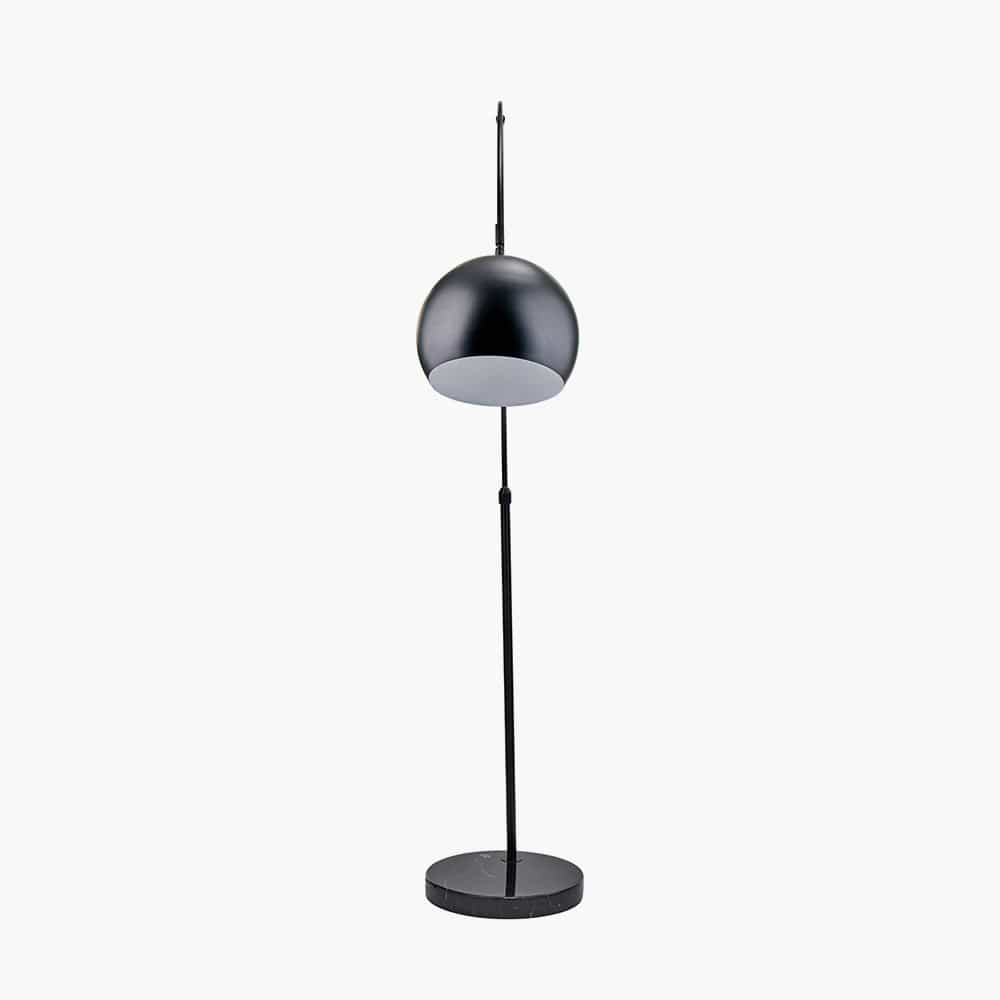 Feliciani Matt Black Metal and Black Marble Floor Lamp.