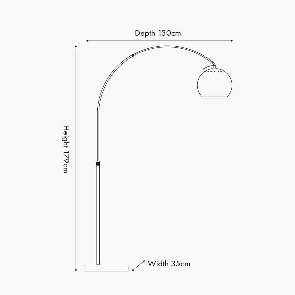 Feliciani Matt Black Metal and Black Marble Floor Lamp.