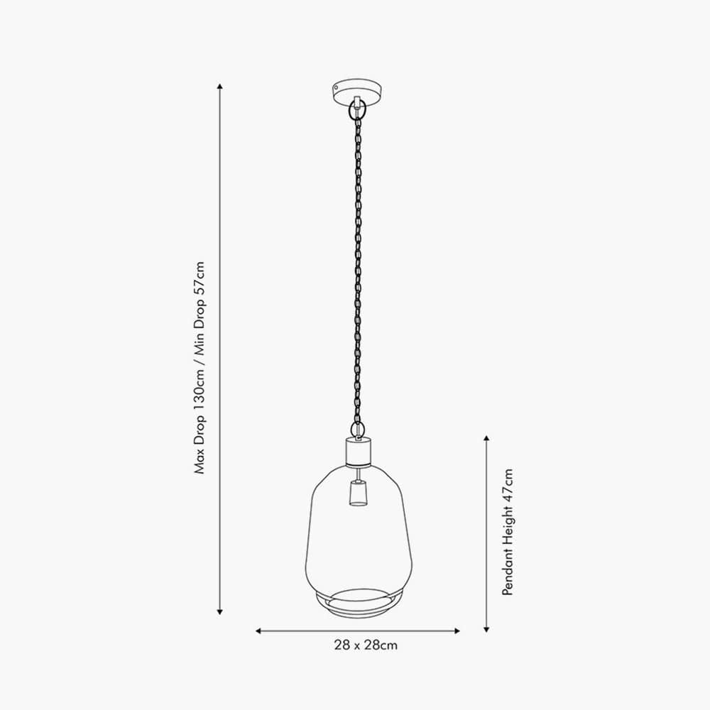 Pacific Lifestyle Lighting Fia Clear Glass & Black Nickel Metal Chain Drop Pendant House of Isabella UK