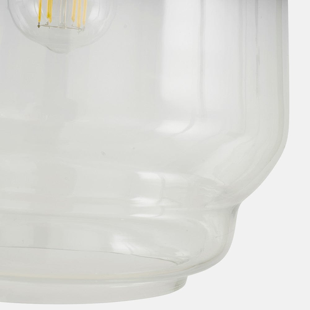 Fia Clear Glass & Black Nickel Metal Chain Drop Pendant.