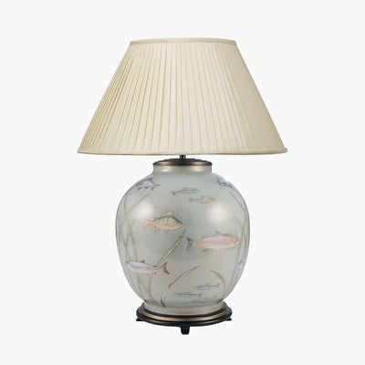 Pacific Lifestyle Lighting Fish Large Glass Table Lamp House of Isabella UK