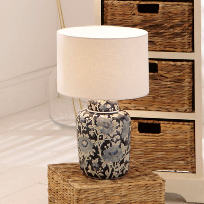 Pacific Lifestyle Lighting Fleur Blue Floral Ceramic Table Lamp - Base Only House of Isabella UK