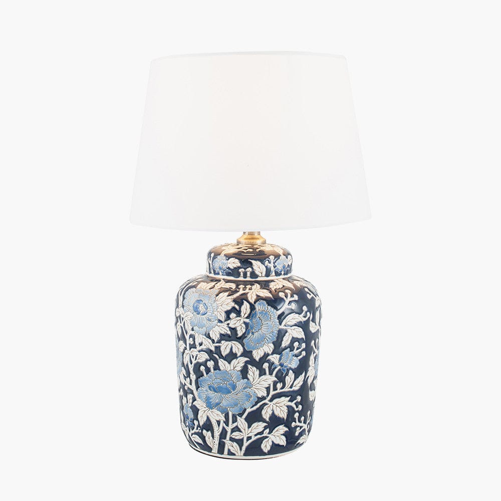 Fleur Blue Floral Ceramic Table Lamp - Base Only.