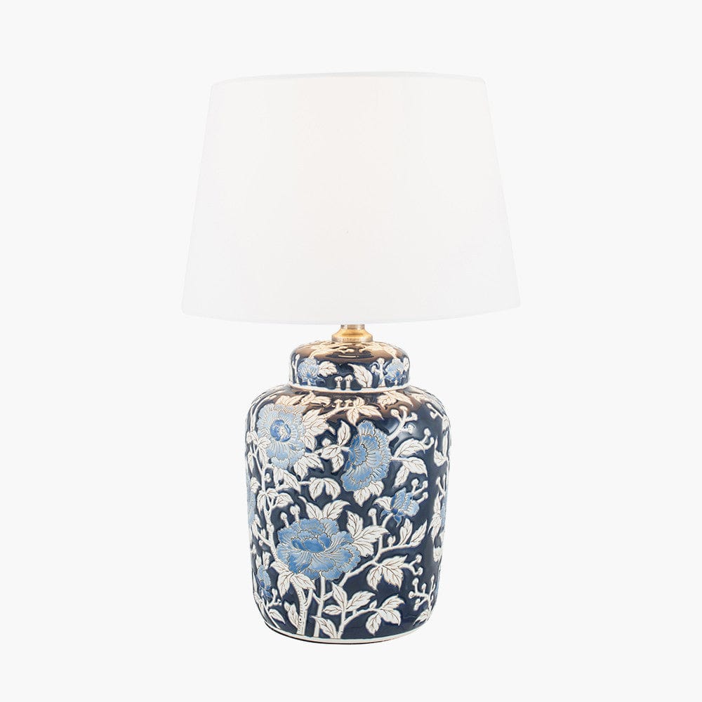 Pacific Lifestyle Lighting Fleur Blue Floral Ceramic Table Lamp - Base Only House of Isabella UK