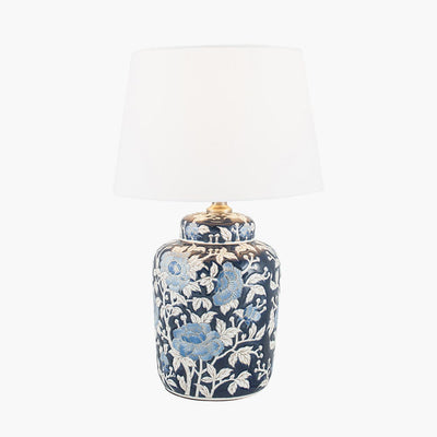 Pacific Lifestyle Lighting Fleur Blue Floral Ceramic Table Lamp - Base Only House of Isabella UK