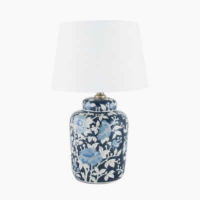 Pacific Lifestyle Lighting Fleur Blue Floral Ceramic Table Lamp - Base Only House of Isabella UK