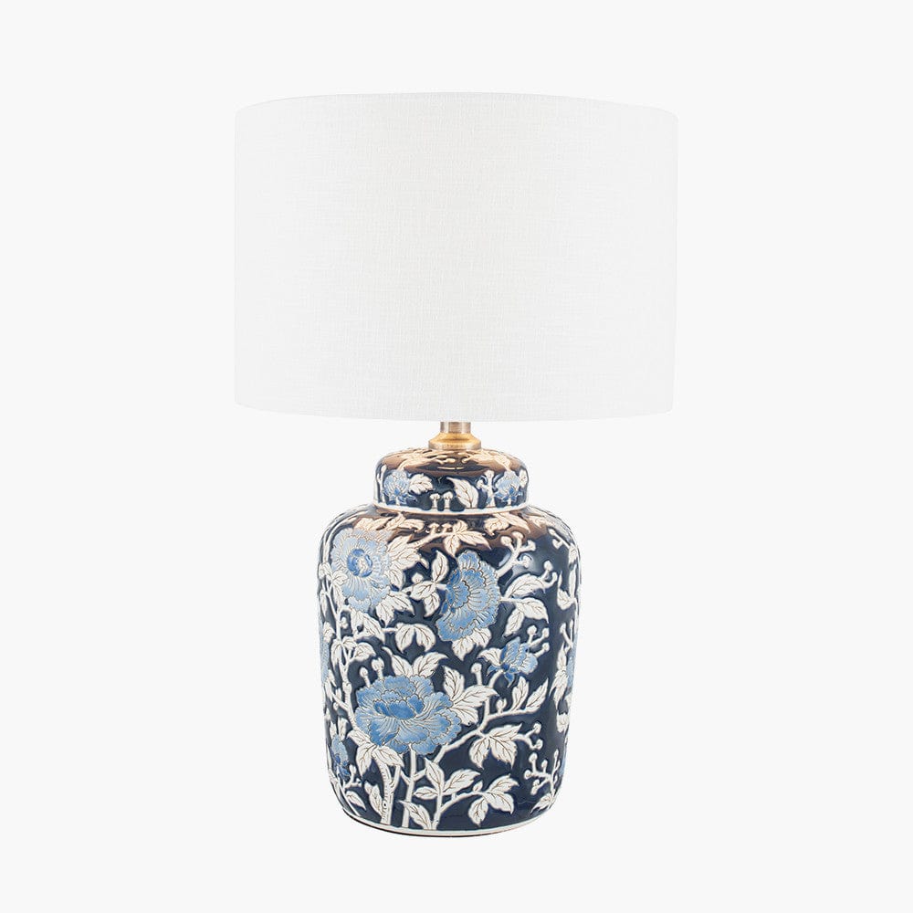 Pacific Lifestyle Lighting Fleur Blue Floral Ceramic Table Lamp - Base Only House of Isabella UK