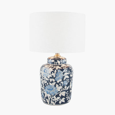 Pacific Lifestyle Lighting Fleur Blue Floral Ceramic Table Lamp - Base Only House of Isabella UK