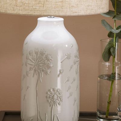 Pacific Lifestyle Lighting Flora White Floral Ceramic Table Lamp House of Isabella UK