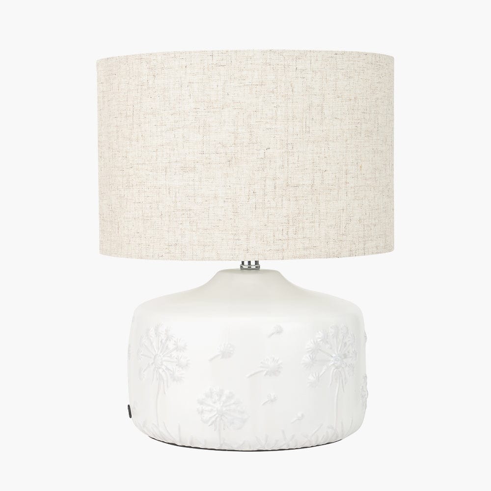 Pacific Lifestyle Lighting Flora White Small Floral Ceramic Table Lamp House of Isabella UK