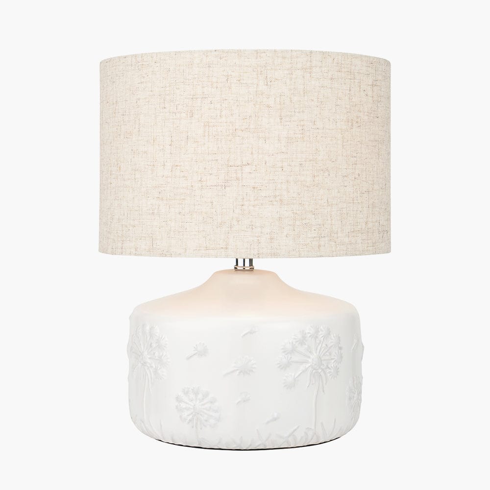 Pacific Lifestyle Lighting Flora White Small Floral Ceramic Table Lamp House of Isabella UK