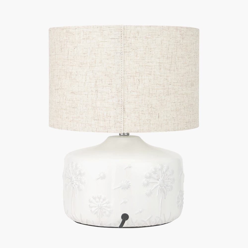 Pacific Lifestyle Lighting Flora White Small Floral Ceramic Table Lamp House of Isabella UK