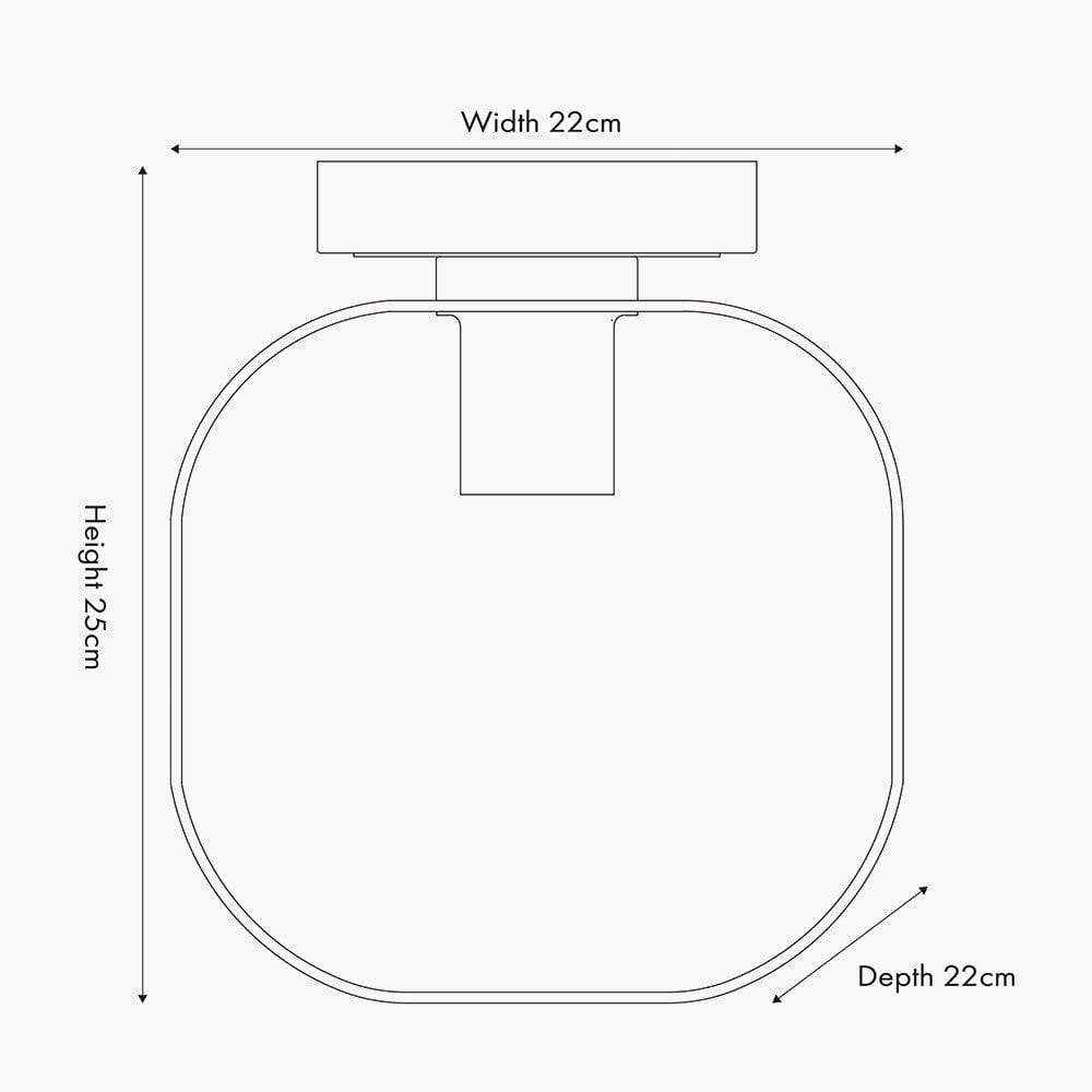 Florence Black Metal and Glass Flush Pendant.