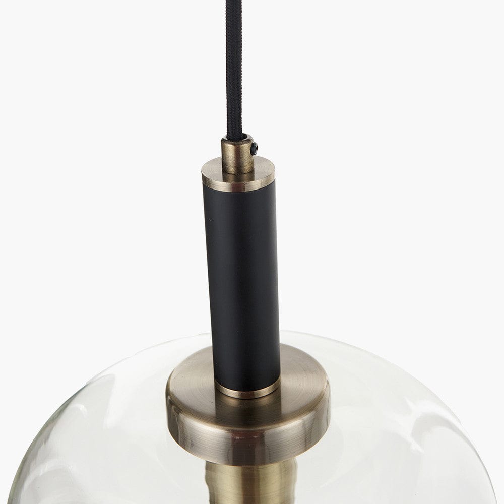 Pacific Lifestyle Lighting Florence Black Metal and Glass Pendant House of Isabella UK