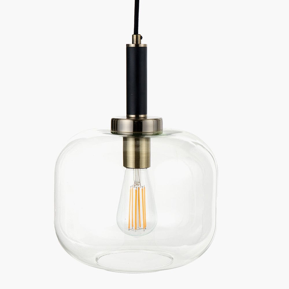 Pacific Lifestyle Lighting Florence Black Metal and Glass Pendant House of Isabella UK