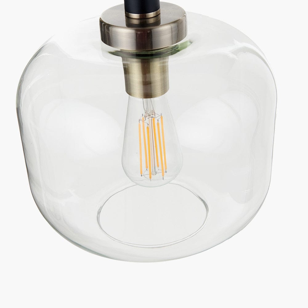 Pacific Lifestyle Lighting Florence Black Metal and Glass Pendant House of Isabella UK