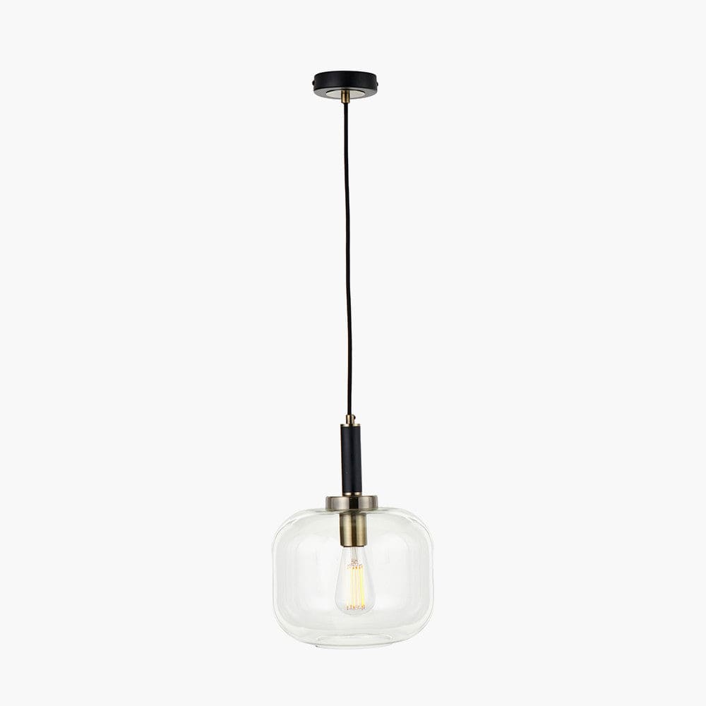 Pacific Lifestyle Lighting Florence Black Metal and Glass Pendant House of Isabella UK