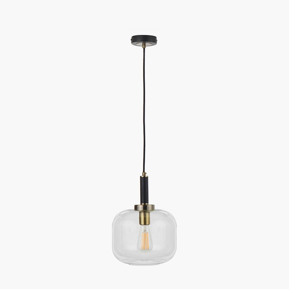 Pacific Lifestyle Lighting Florence Black Metal and Glass Pendant House of Isabella UK