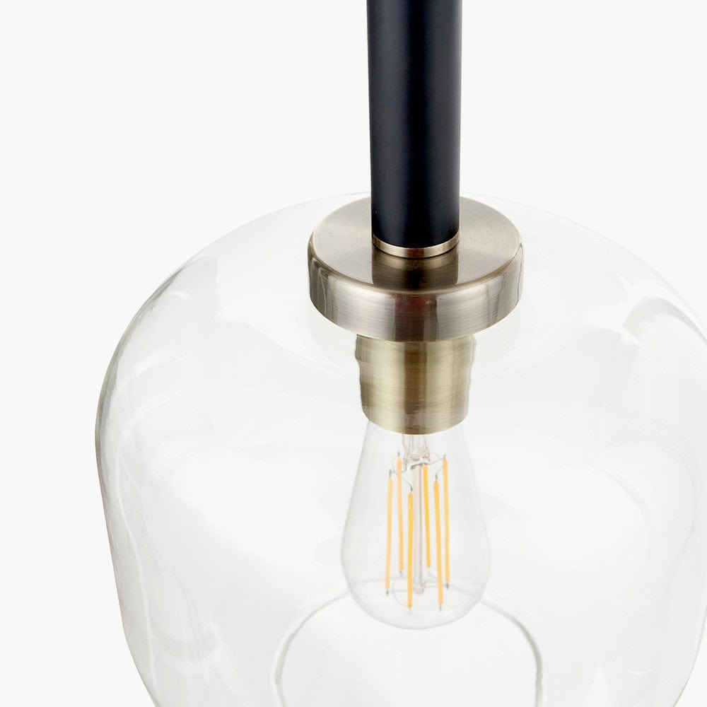 Pacific Lifestyle Lighting Florence Black Metal and Glass Pendant House of Isabella UK