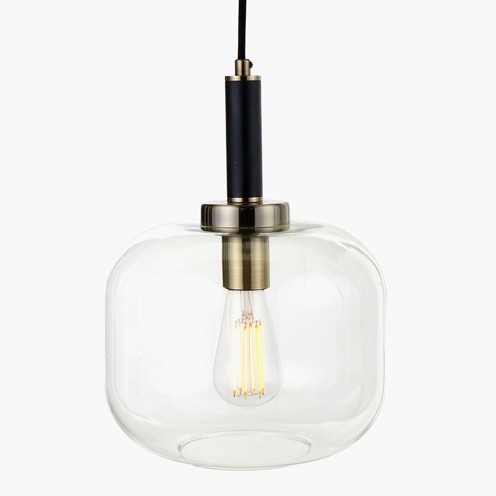 Pacific Lifestyle Lighting Florence Black Metal and Glass Pendant House of Isabella UK
