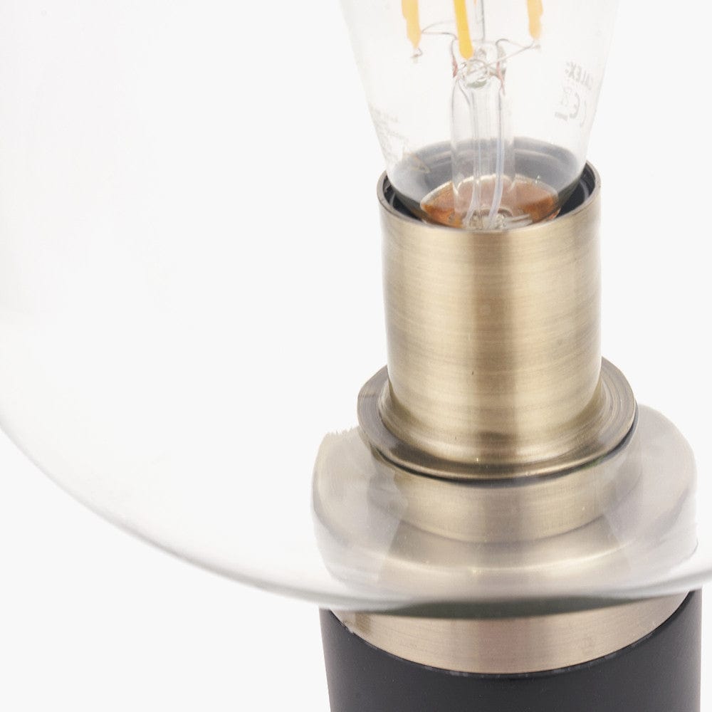 Pacific Lifestyle Lighting Florence Black Metal and Glass Table Lamp House of Isabella UK