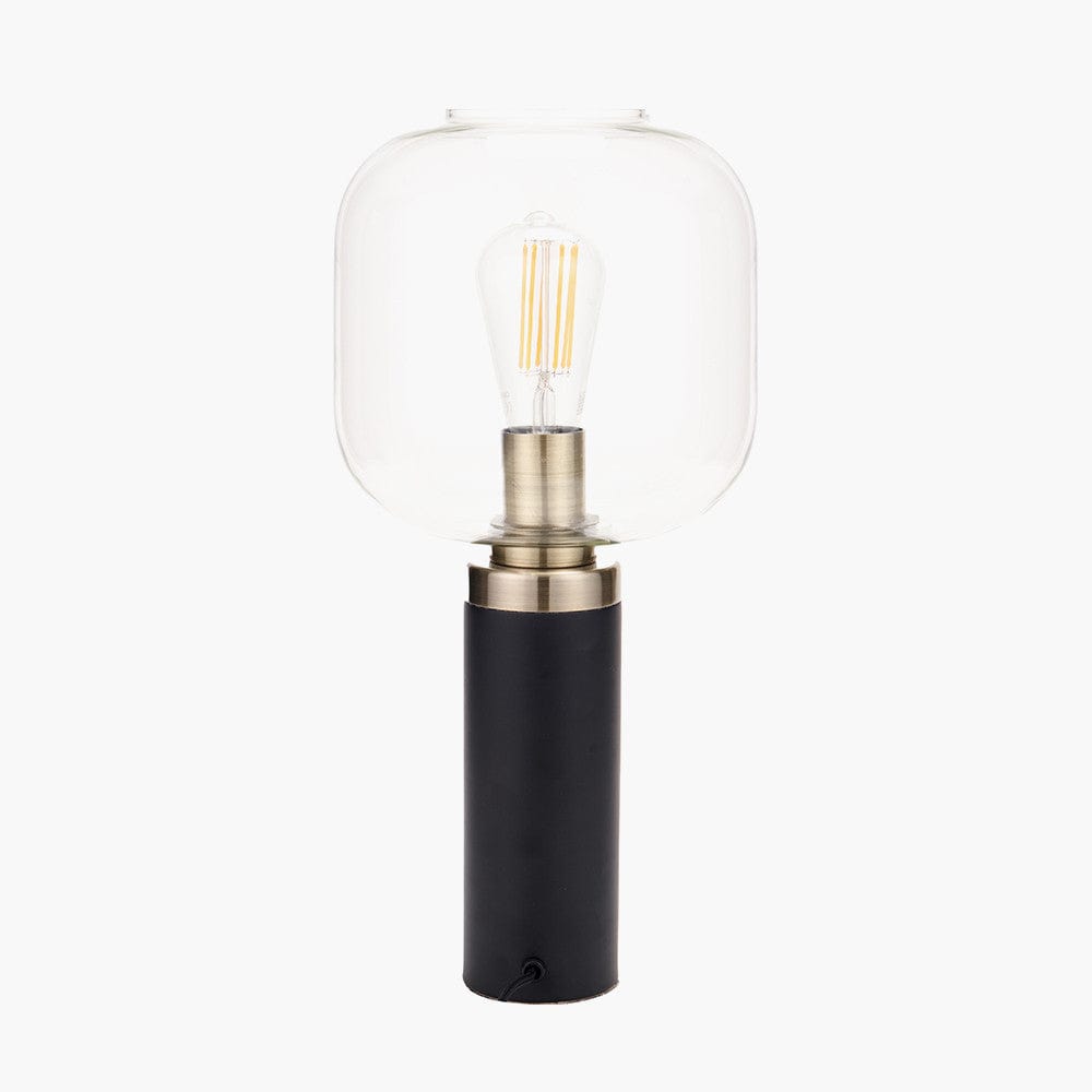 Pacific Lifestyle Lighting Florence Black Metal and Glass Table Lamp House of Isabella UK