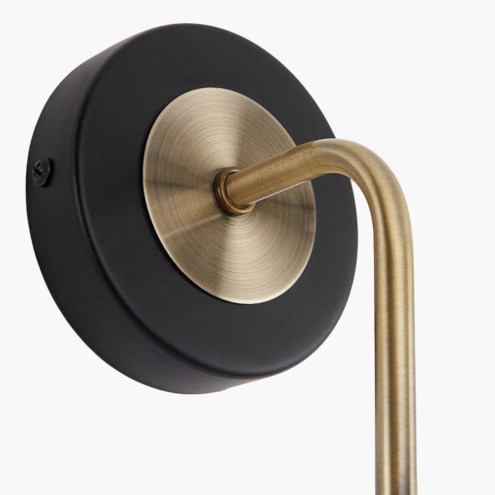 Florence Black Metal and Glass Wall Light.