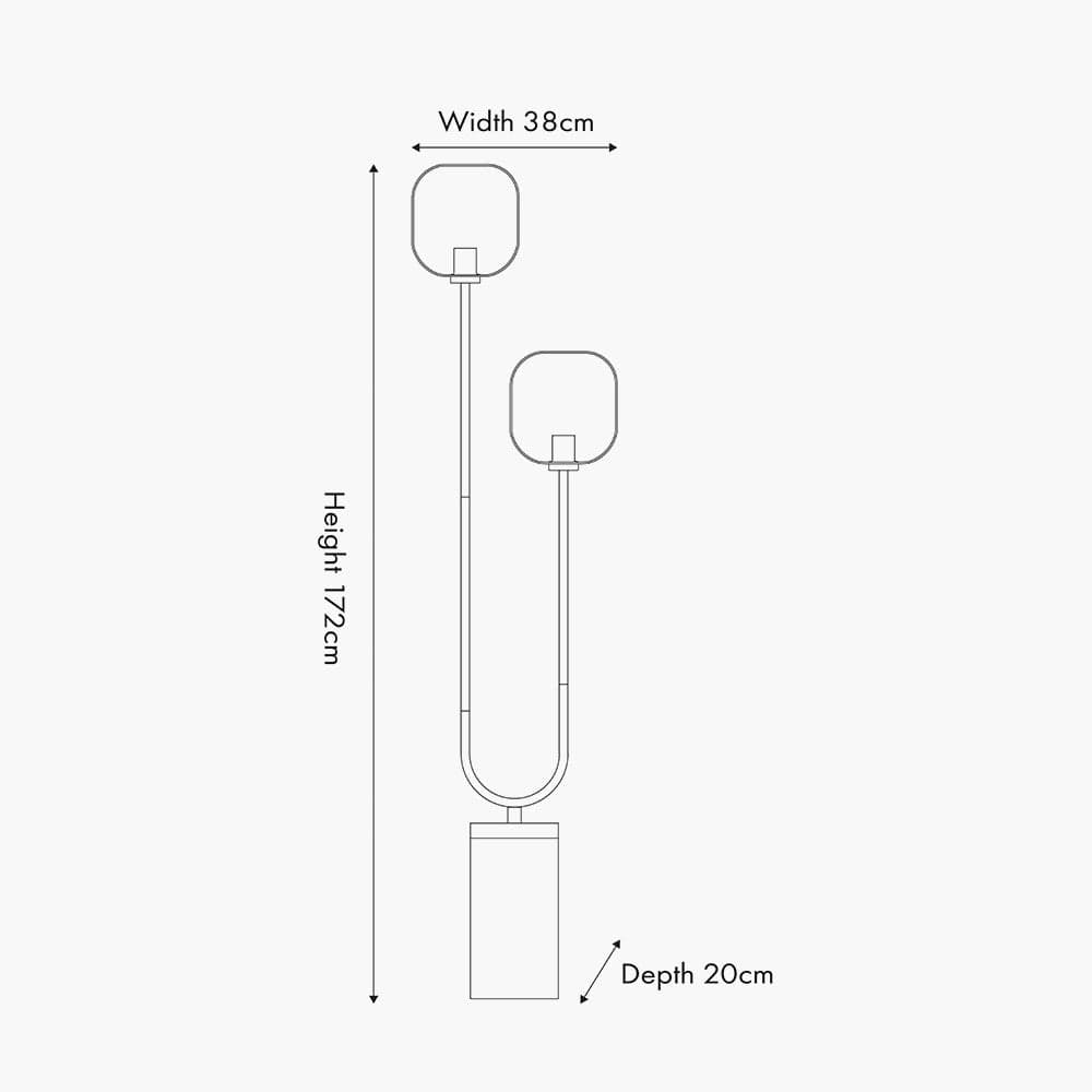 Florence Black Metal & Glass Floor Lamp.