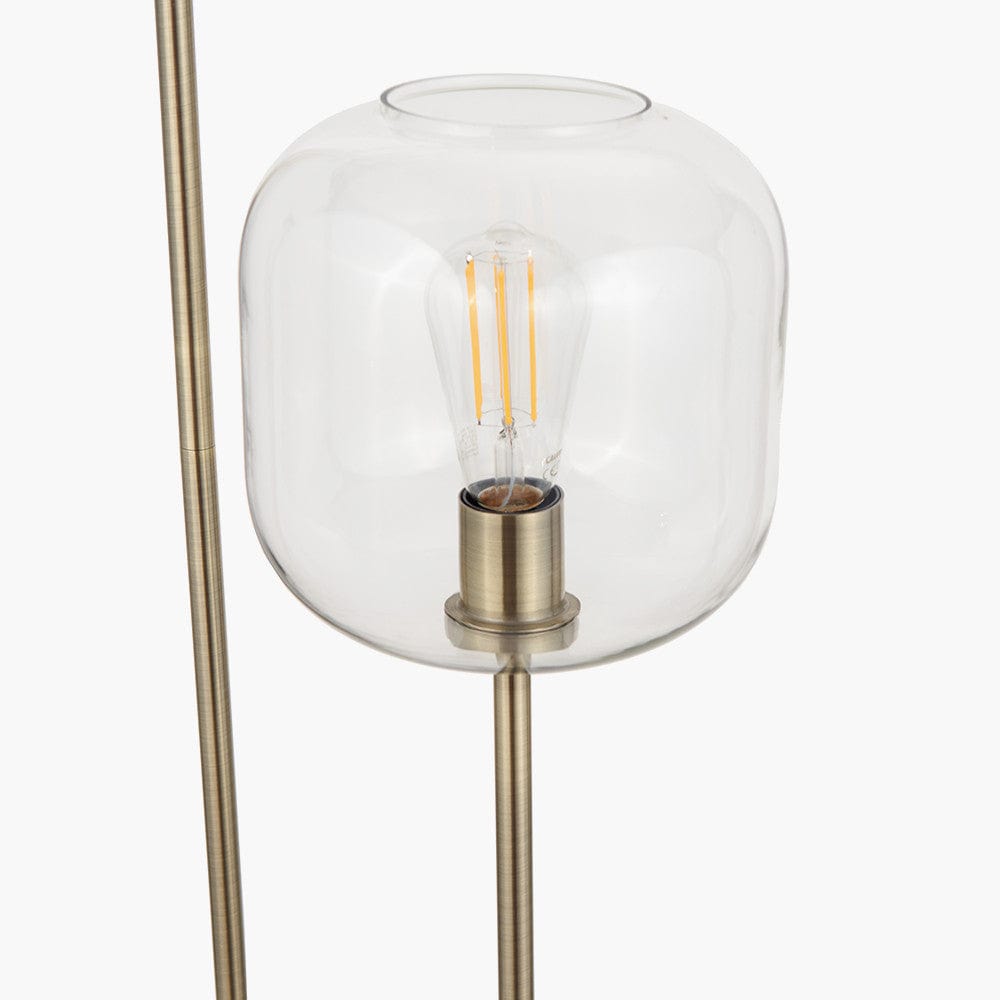 Florence Black Metal & Glass Floor Lamp.