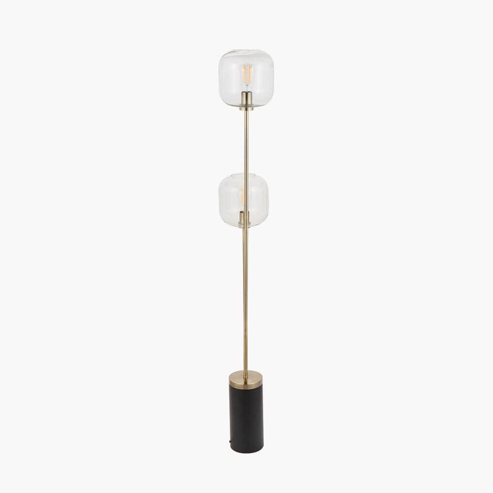 Florence Black Metal & Glass Floor Lamp.