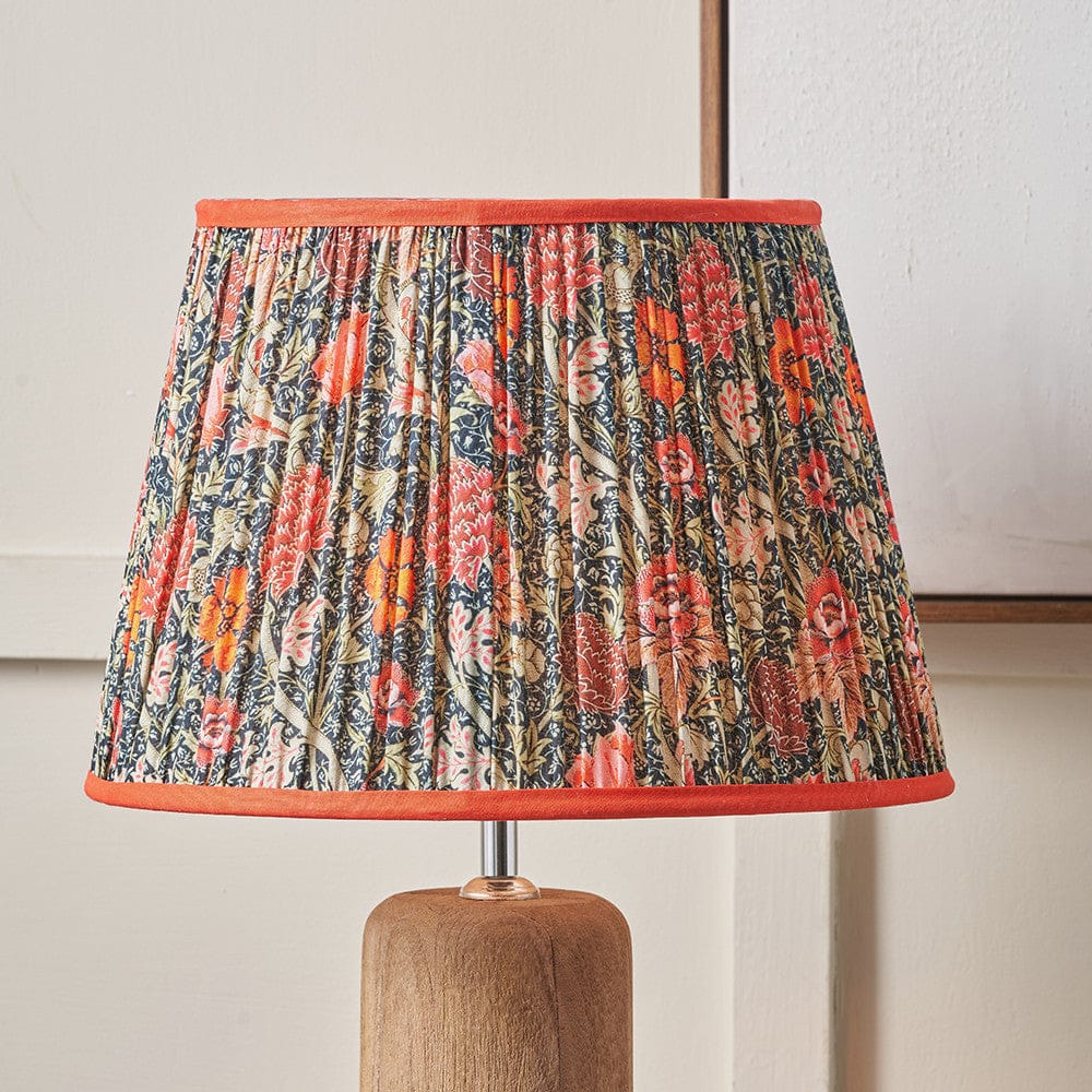 Pacific Lifestyle Lighting Floressa 45cm Red Floral Patterned Mushroom Pleat Tapered Lamp Shade House of Isabella UK
