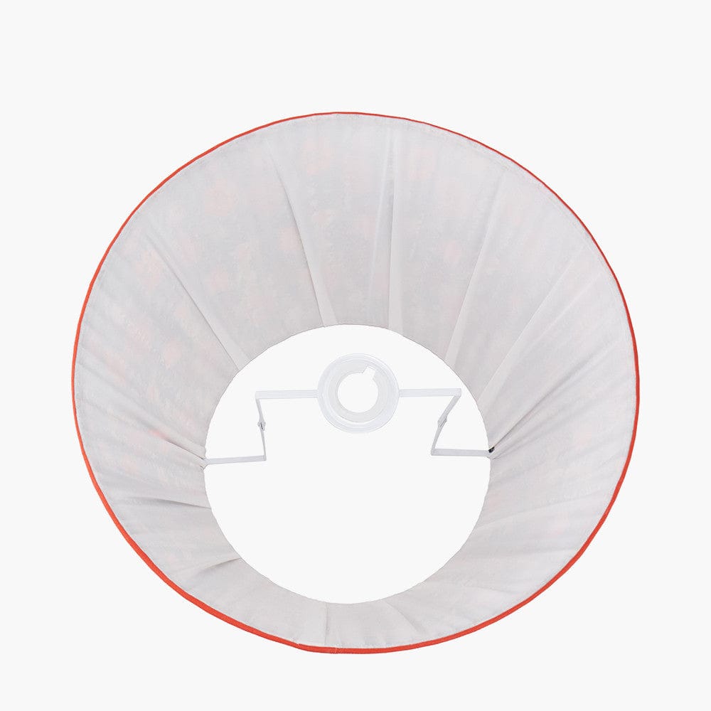 Pacific Lifestyle Lighting Floressa 45cm Red Floral Patterned Mushroom Pleat Tapered Lamp Shade House of Isabella UK