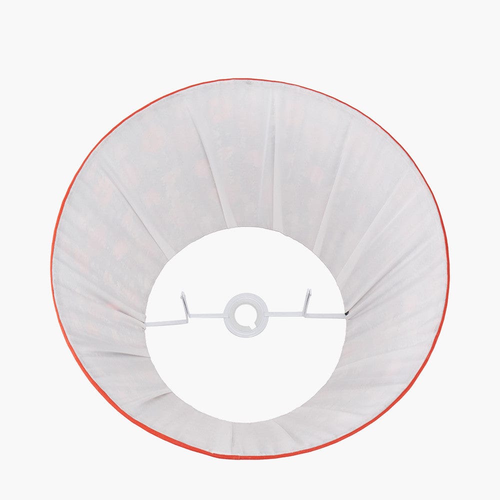 Pacific Lifestyle Lighting Floressa 45cm Red Floral Patterned Mushroom Pleat Tapered Lamp Shade House of Isabella UK