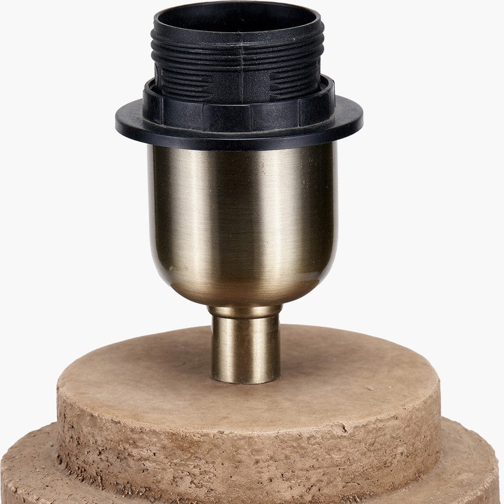 Pacific Lifestyle Lighting Gaiana Concrete Brown Stoneware Table Lamp Base House of Isabella UK