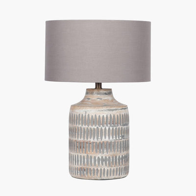 Pacific Lifestyle Lighting Galle Grey Wash Wood Textured Table Lamp - Base Only House of Isabella UK