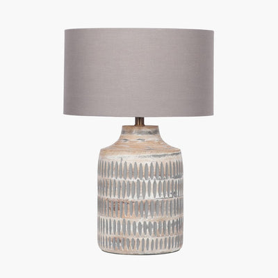 Pacific Lifestyle Lighting Galle Grey Wash Wood Textured Table Lamp - Base Only House of Isabella UK