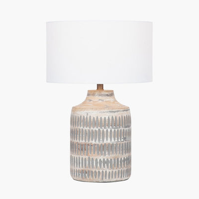 Pacific Lifestyle Lighting Galle Grey Wash Wood Textured Table Lamp - Base Only House of Isabella UK